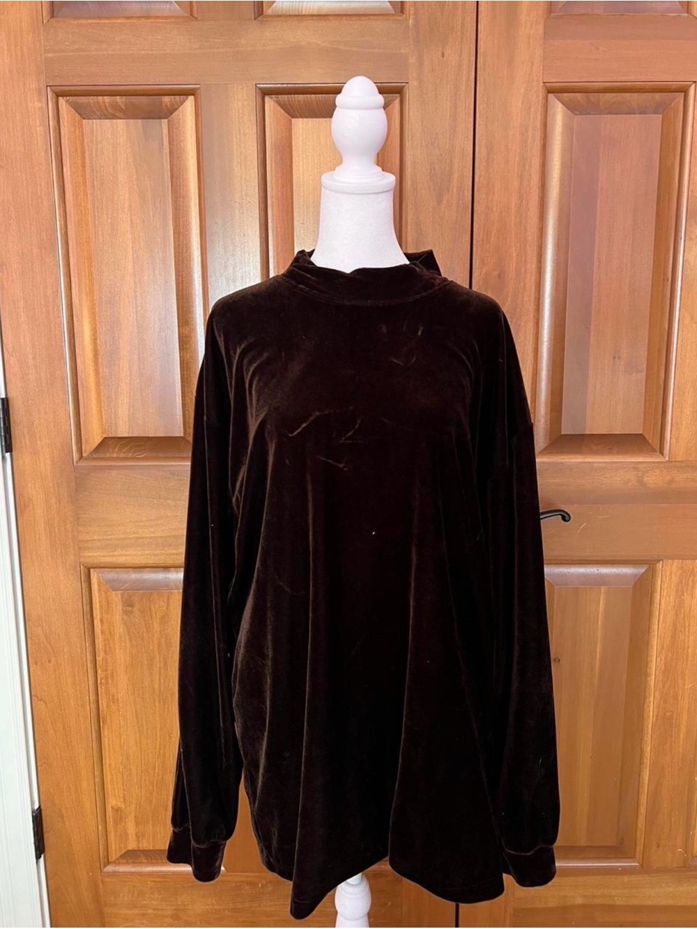 Vintage Stardom Division brown velour mock neck sweatshirt size XL